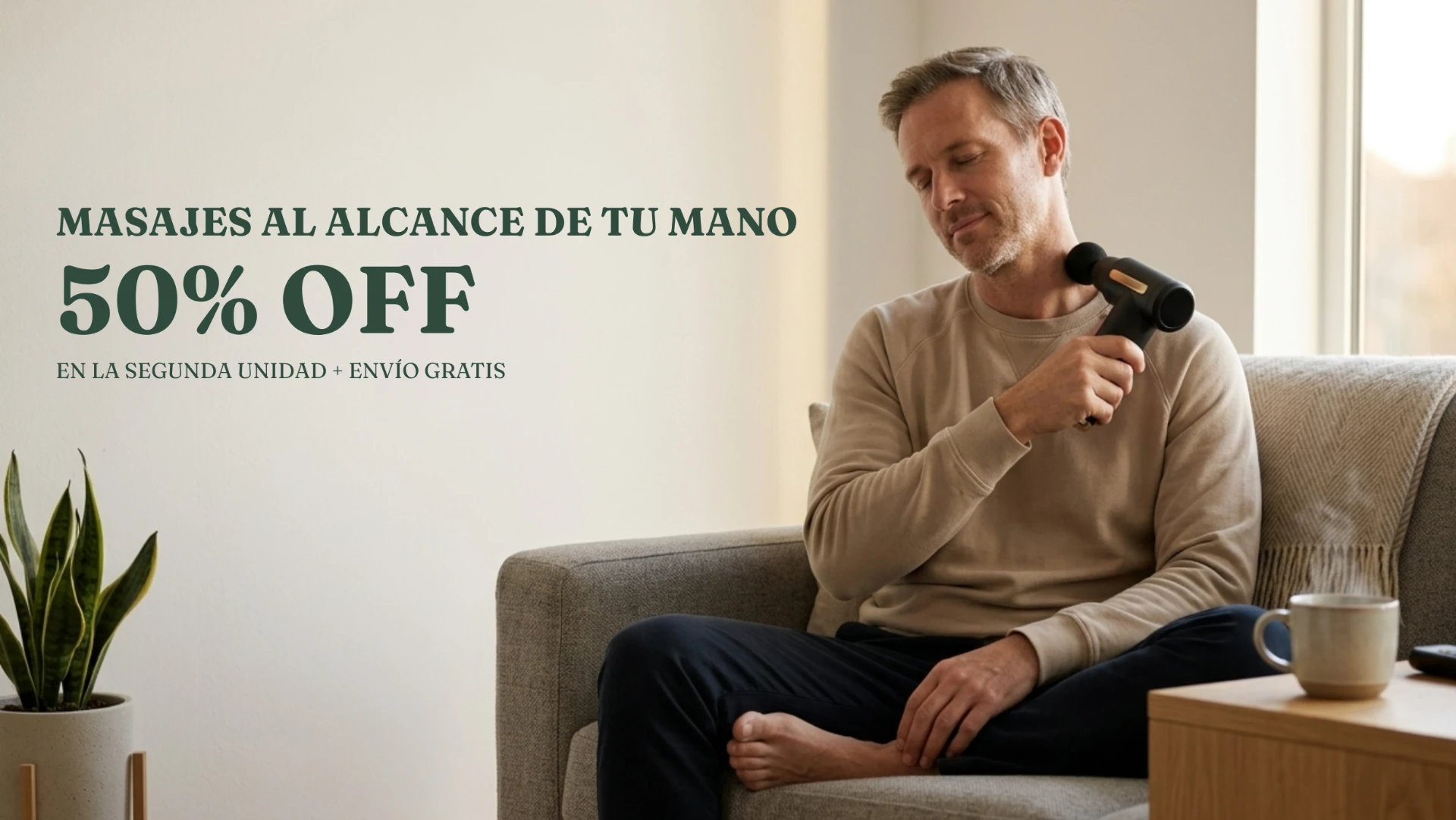 Pistola masajeadora — 50% OFF en la segunda unidad + envío gratis
